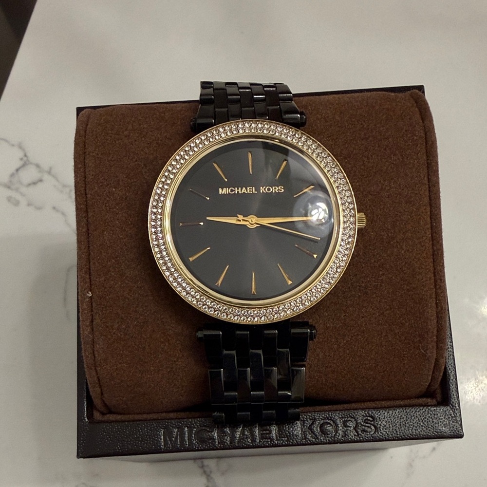 Michael Kors Black and Gold Watch
